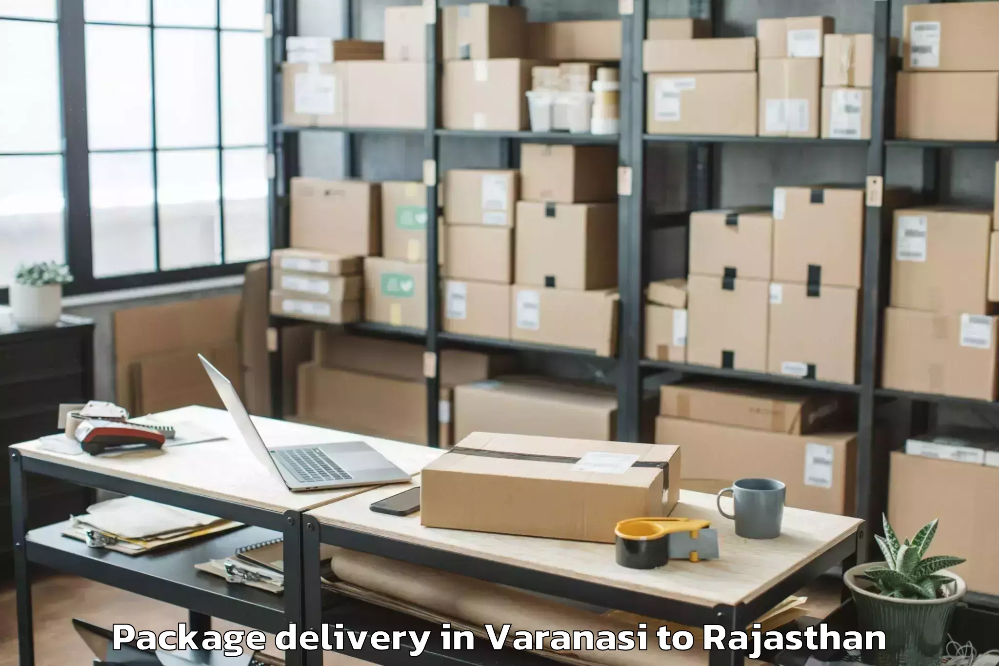 Easy Varanasi to Ghatol Package Delivery Booking